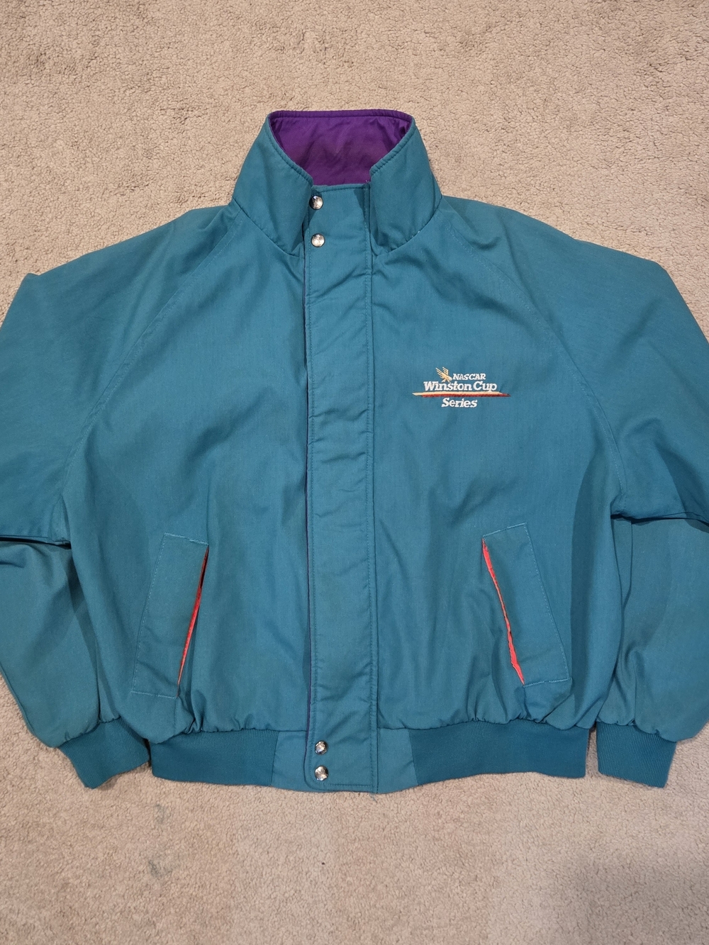 Vintage 90’s Nascar Winston Cup Series Teal Zip Up Jacket